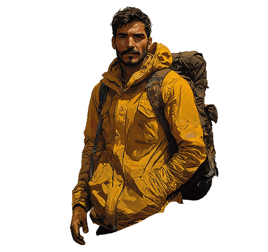 hiker portrait artwork